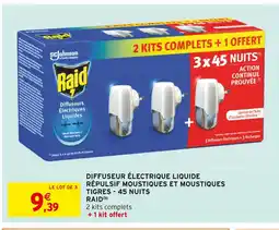 Intermarché Raid Diffuseur électrique liquide répulsif moustiques et moustiques tigres - 45 nuits offre