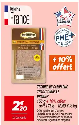 Netto Maison Prunier Terrine de Campagne Traditionnelle offre