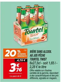 Netto Tourtel Bière sans alcool au jus pêche Tourtel Twist offre