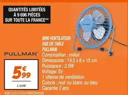 Netto Pullman Mini ventilateur USB de table offre