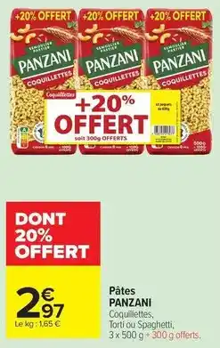 Carrefour Drive Panzani - pâtes offre