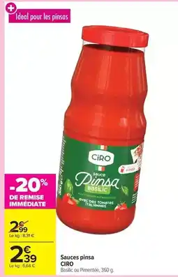 Carrefour Drive Ciro - sauces pinsa offre