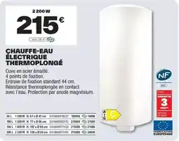 Brico Dépôt Chauffe-eau électrique thermoplongé offre