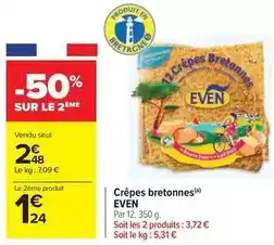 Carrefour Even - crêpes bretonnes offre
