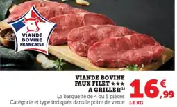 Hyper U Viande bovine faux filet a griller offre