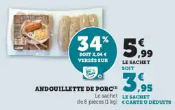 Hyper U Andouillette de porc offre