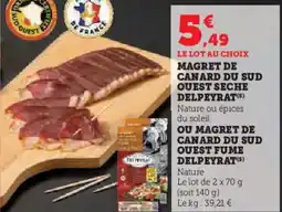 Hyper U Magret de canard du sud ouest seche delpeyrat offre