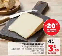 Hyper U Tomme de brebis offre