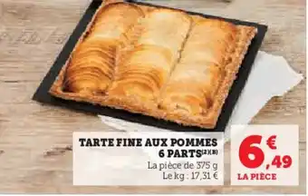 Hyper U Tarte fine aux pommes 6 parts offre