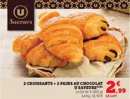 Hyper U 2 croissants 2 pains au chocolat offre