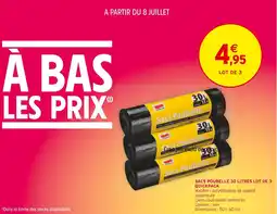 Intermarché Sacs poubelle 30 litres lot de 3 quickpack offre