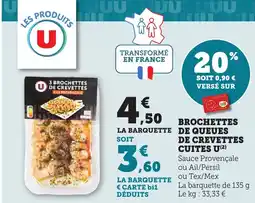 Maximarché Brochettes de queues de crevettes cuites u offre
