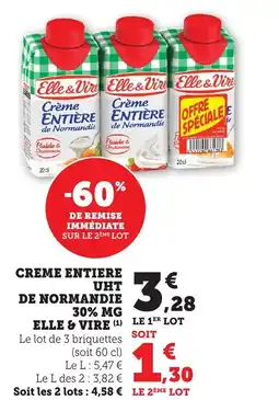 Maximarché Creme entiere uht de normandie offre