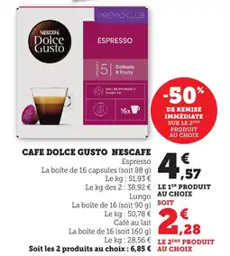 Maximarché Cafe dolce gusto nescafe offre