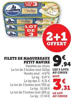 Maximarché Filets de maquereaux petit navire offre