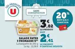 Maximarché Salade pates 3 fromages u offre
