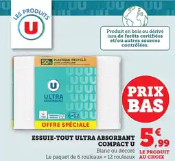Maximarché Essuie tout ultra absorbant compact u offre