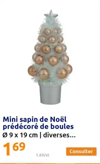 Action Mini sapin de noël prédécoré de boules offre