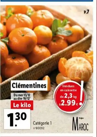 Lidl Clémentines offre