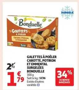 Auchan Galettes à Poêler Carotte, Potiron et Emmental Surgelées Bonduelle offre