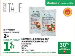 Auchan Mozzarella Di Bufala Aop Auchan Tavola In Italia offre