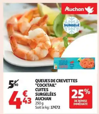 Auchan Queues De Crevettes Cocktail Cuites Surgelées Auchan offre