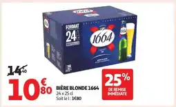 Auchan Bière Blonde 1664 offre