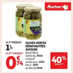 Auchan Olives Vertes Dénoyautées Auchan offre