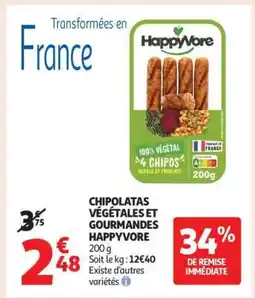 Auchan Chipolatas Vegetales Et Gourmandes Happyvore offre