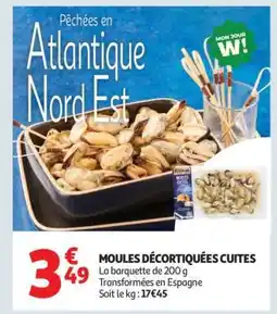 Auchan MOULES DÉCORTIQUÉES CUITES offre