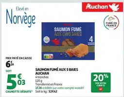 Auchan SAUMON FUMÉ AUX 5 BAIES AUCHAN offre
