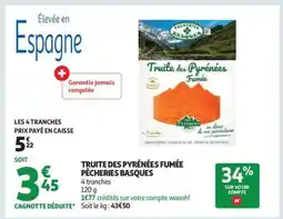 Auchan Truite Des Pyrénées Fumée Pêcheries Basques offre