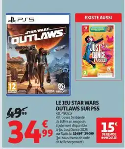Auchan LE JEU STAR WARS OUTLAWS SUR PS5 offre