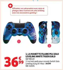 Auchan LA MANETTE FILAIRE PS4 SOLO LEVELING WHITE TIGER GUILD offre