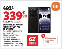 Auchan Smartphone Xiaomi Redmi Note 14 Pro 5G 8/256Go offre