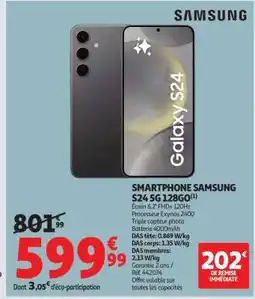 Auchan SMARTPHONE SAMSUNG S24 5G 128GO offre