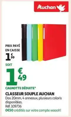 Auchan Classeur Souple Auchan offre