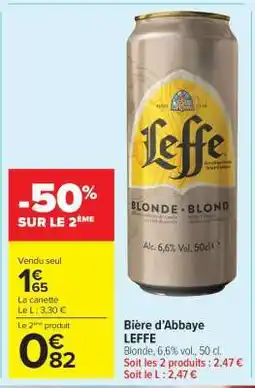 Carrefour Market Bière d’Abbaye LEFFE offre