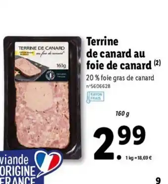Lidl Terrine de canard au foie de canard offre