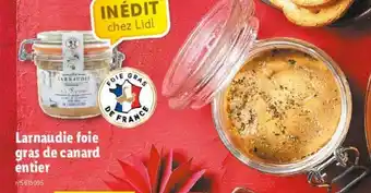 Lidl Larnaudie foie grad de canard entier offre