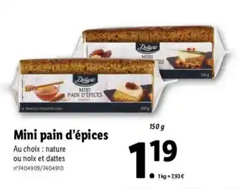 Lidl Mini Pain d'épices offre