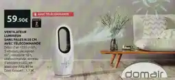 Les Briconautes Ventilateur lumineux sans pale hs cm avec télécommande offre