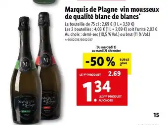 Lidl Marquis de Plagne Vin Mousseux offre