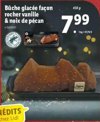 Lidl Bûche Glacée Façon Rocher Vanille offre