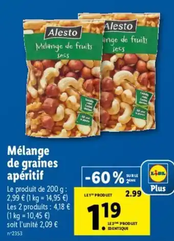 Lidl Mélange de Graines offre