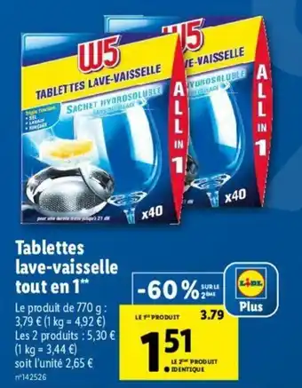 Lidl Tablettes Lave-Vaisselle offre