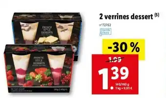 Lidl 2 Verrines Dessert offre
