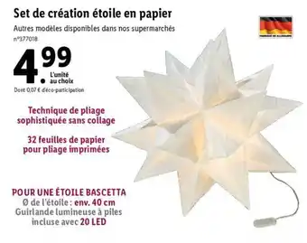 Lidl Set de Création étoile En Papier offre