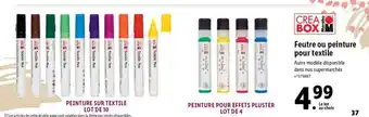 Lidl Feutre Ou Peinture Pour Textile offre