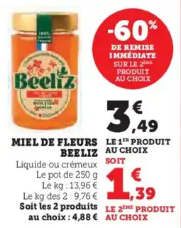Super U Miel de fleurs beeliz offre